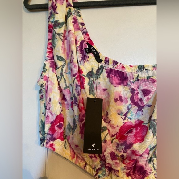 Lulu’s Floral Cutout One-Shoulder Mini Dress - Picture 5 of 8